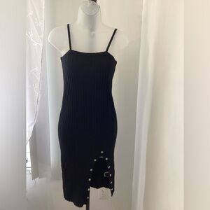SHEIN Black Ribbed Midi Dress – Ladies Size Medium